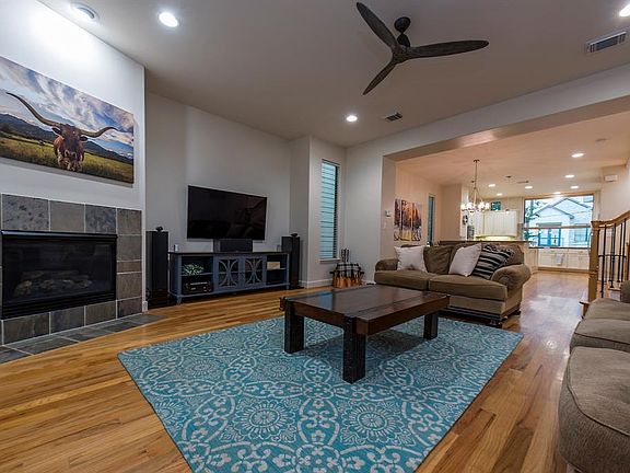 Gleaming wood floors throughout open plan living.