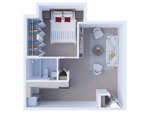 Floor plan One Bedroom Floor Plan A2