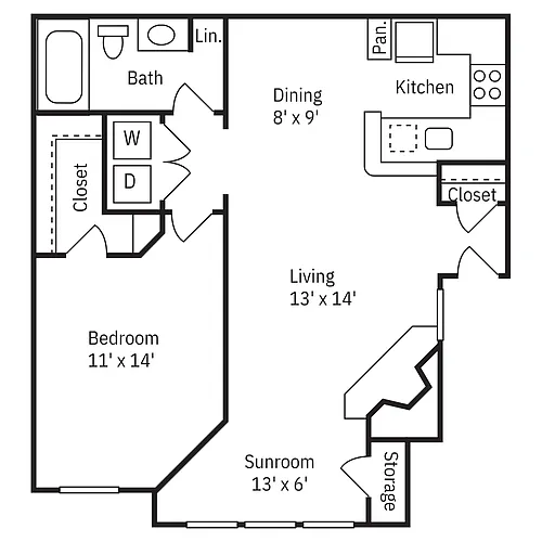 Floor plan 1x1 Marigold