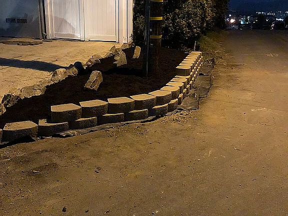 Night front side yard 