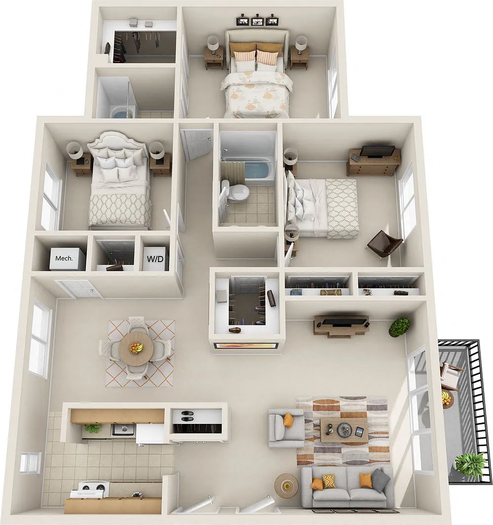 Floor plan 3 Bed 2 Bath