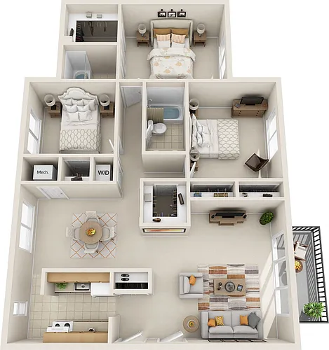 Floor plan 3 Bed 2 Bath