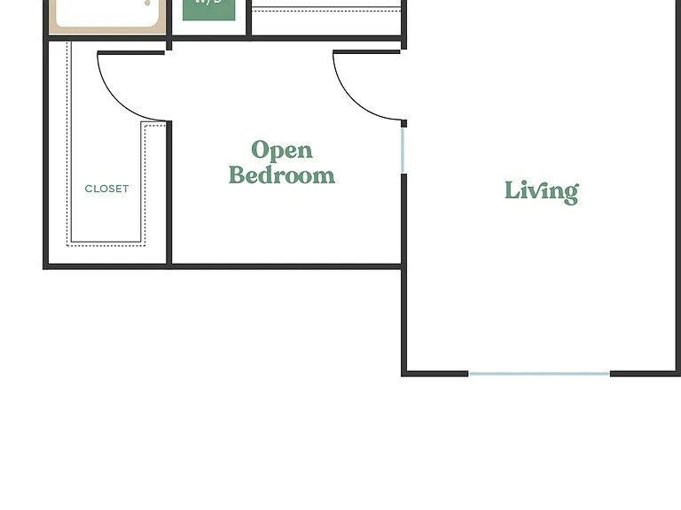 Studio, 1 Bath - Apt P Studio, 1 Bath - Apt P