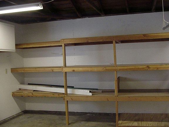 Extra shelves and cabinets in the garage