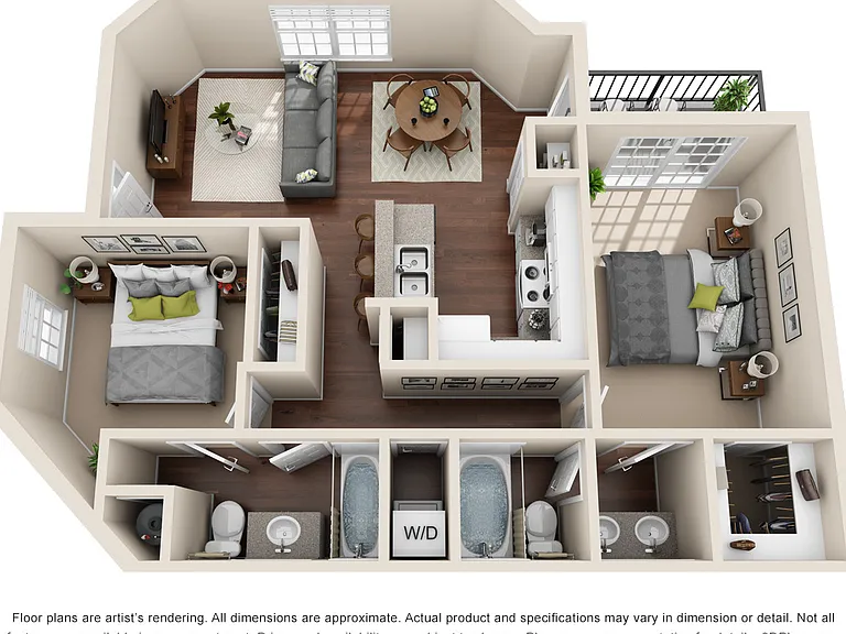 Regal Parc - B3 - 2 Beds - 2 Baths - 991 Sq. ft.