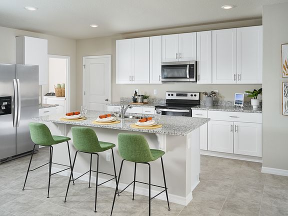 Kitchen in Yellowstone model at Salt Meadows in Parrish.