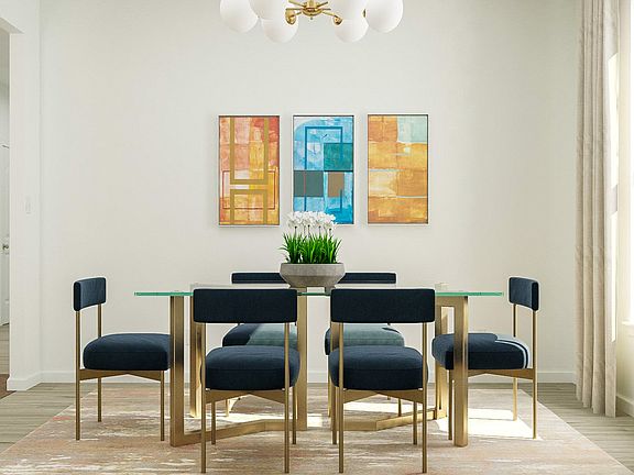 The incredible dining room in this home is the perfect location for epic dinner parties and