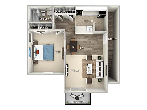 Floor plan One Bedroom