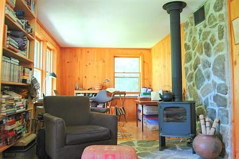 Living area, office in background