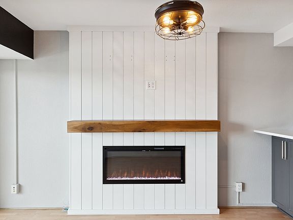 Electric fireplace and custom cabinetry