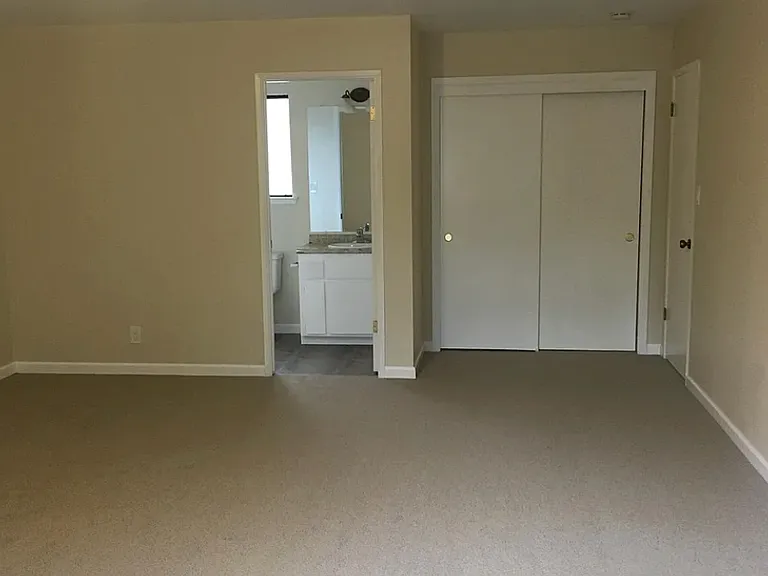 Bedroom view facing bathroom