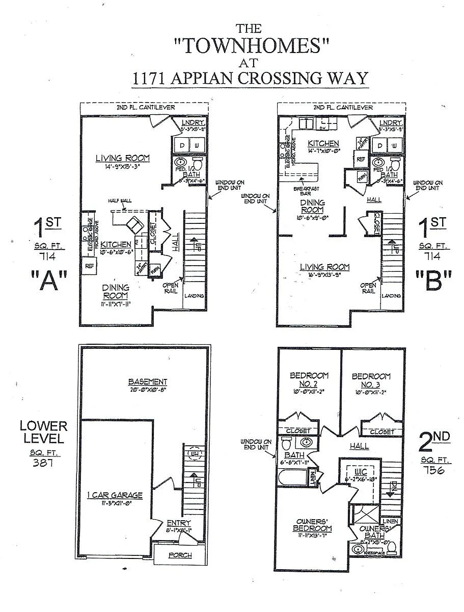 Floor plan 3 BR Townhouse