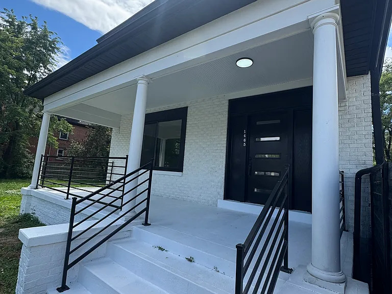 Grand entryway & contemporary front door!