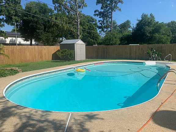 Private pool and backyard