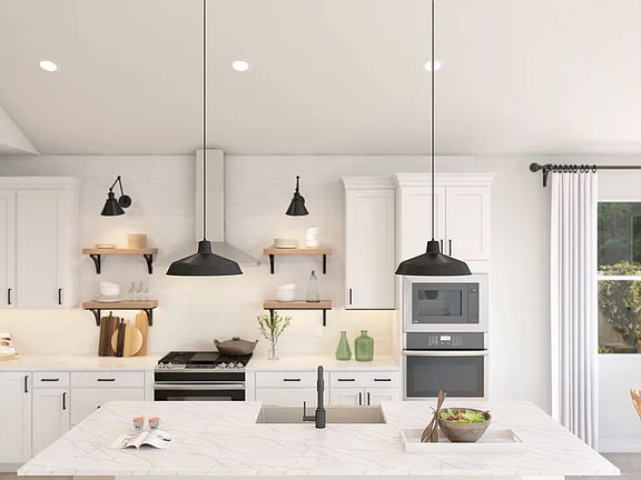 Kitchen with pendant lighting