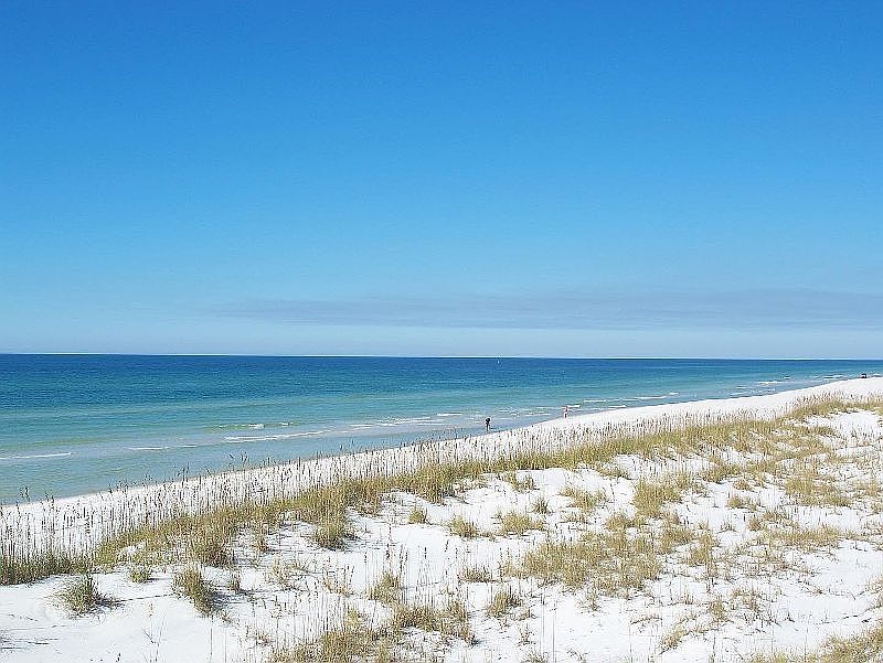Beach directly across road