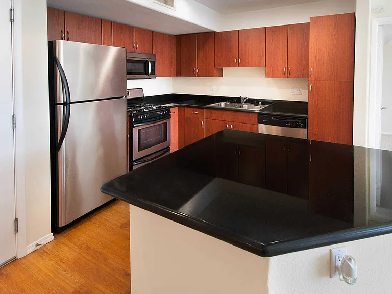 Kitchen with Granite Countertops and Stainless Steel Appliances