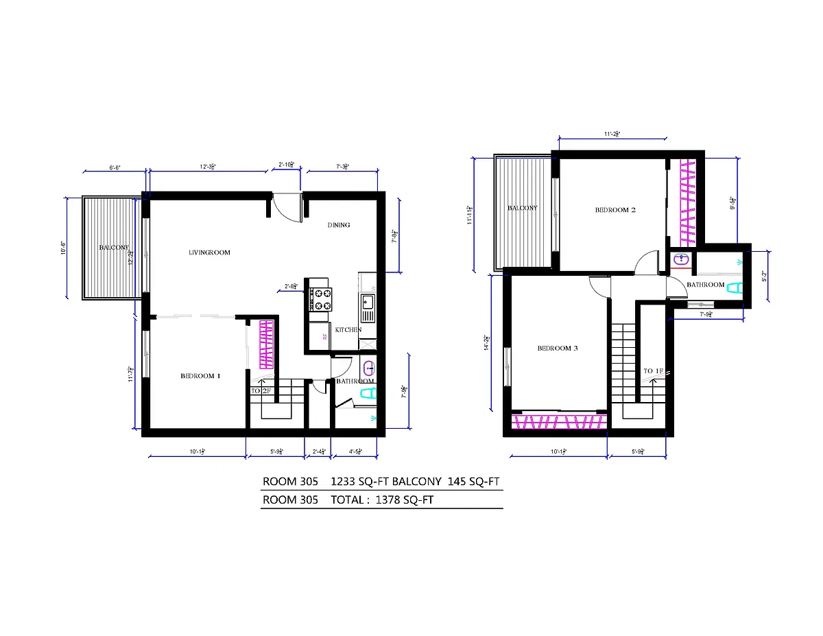 Floor plan 3BR 2Ba