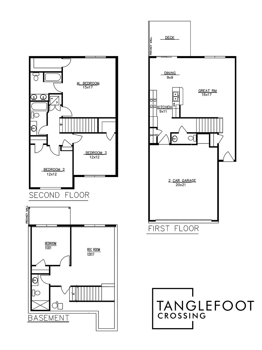 Floor plan Four Bedroom Townhome