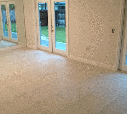 Living room with high ceiling