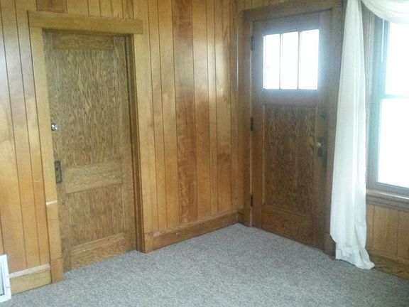 Front door with window, living room