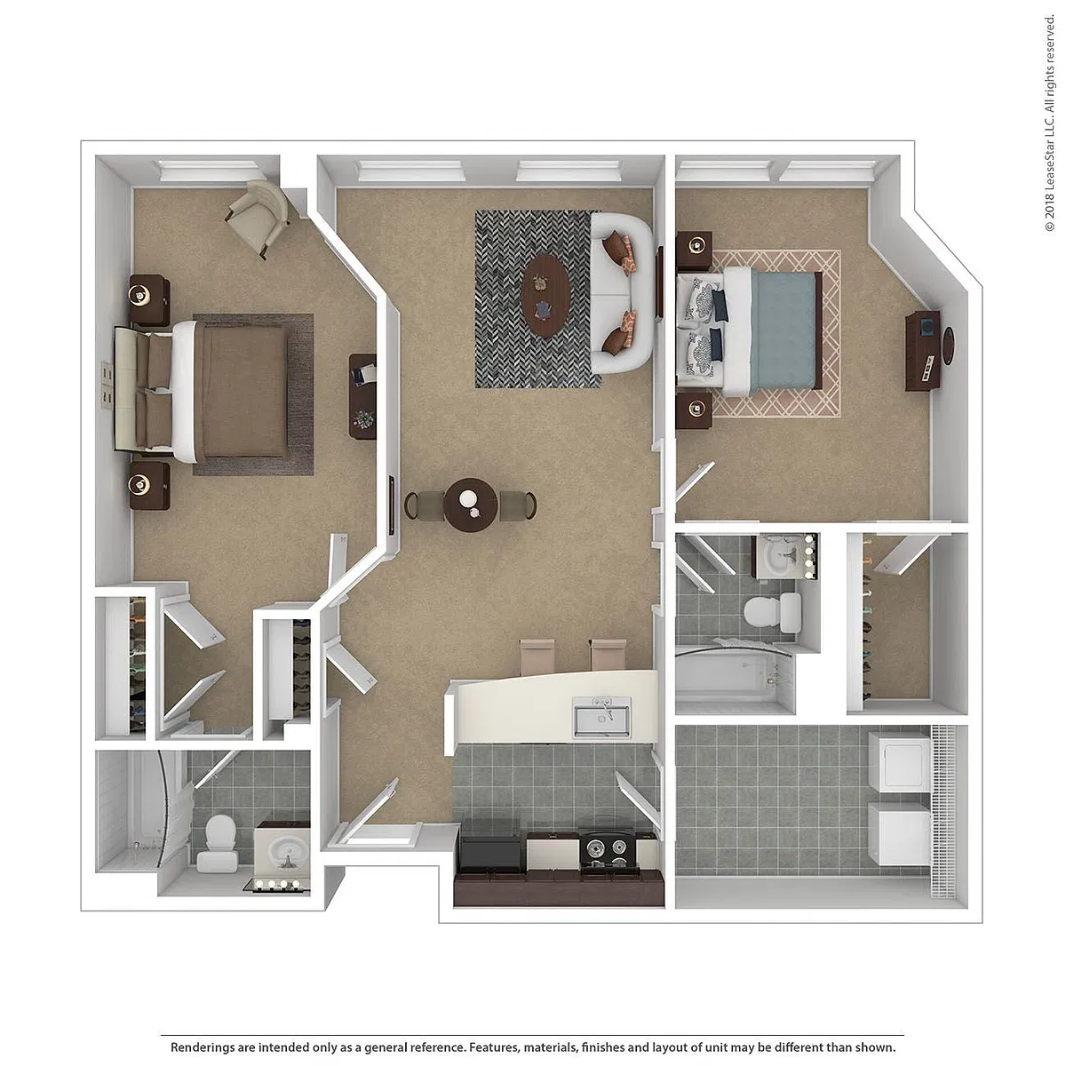 Floor plan Two Bedroom plus Den