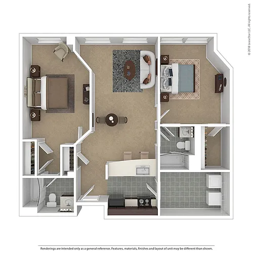 Floor plan Two Bedroom plus Den