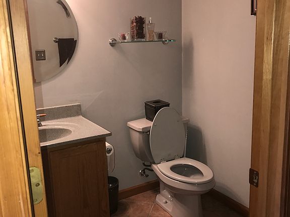 Lower level powder room