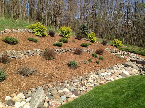 Landscaped hillside