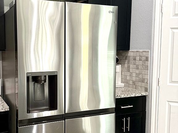 Close up of Refrigerator that includes second ice maker with large cubes
