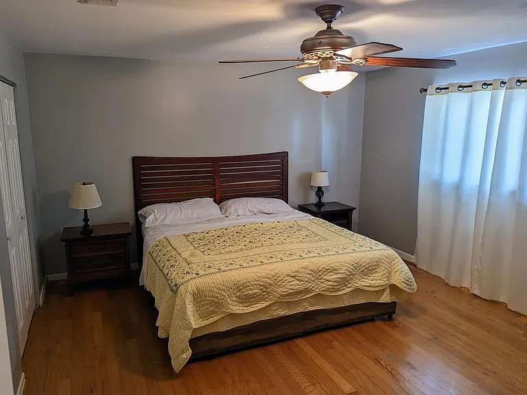 Master bedroom with large closets