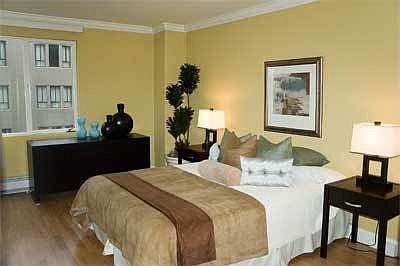 master bedroom with courtyard view