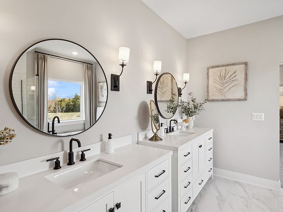 Primary bath with dual vanities