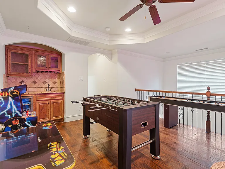 Upstairs game room area