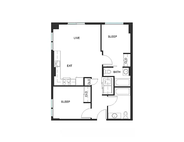 Floor plan 2x2 -C5 - Iron Flats