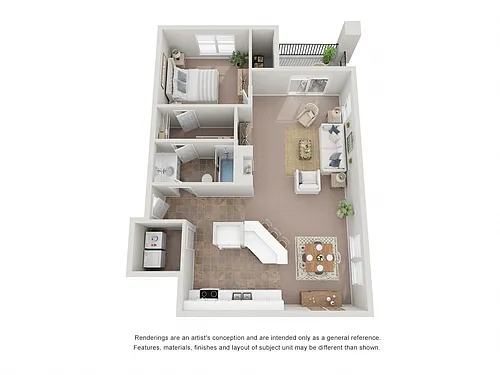 Floor plan 1 Bed 1 Bath