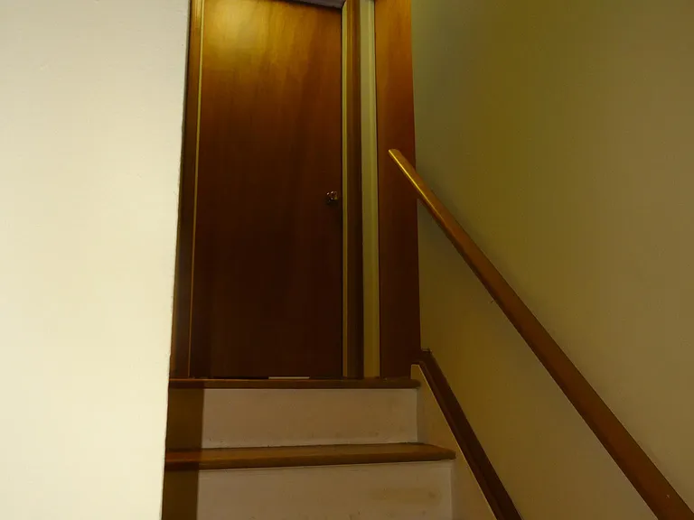 Hardwood stairs, easy clean: no carpets to maintain. Updated energy efficient light fixtures.