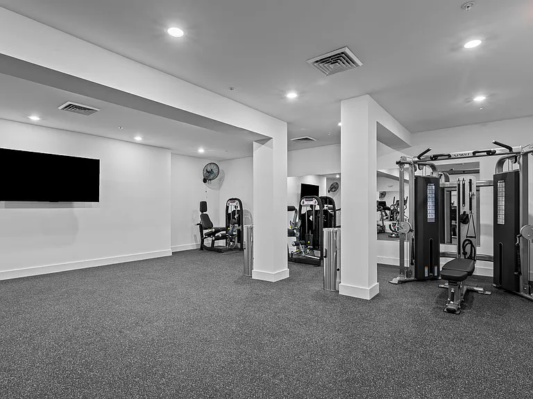 Active Adult gym with weight lifting equipment