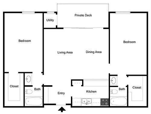 Floor plan 2 Bed 2 Bath - Split Layout November 1st