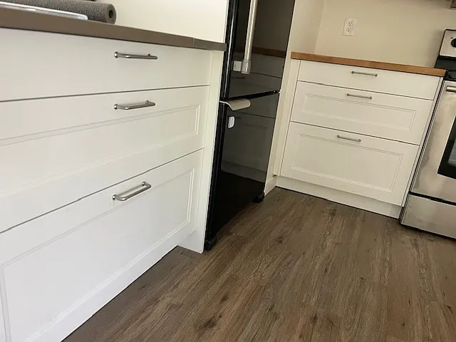 Deep pull-out drawers in kitchen for easy access