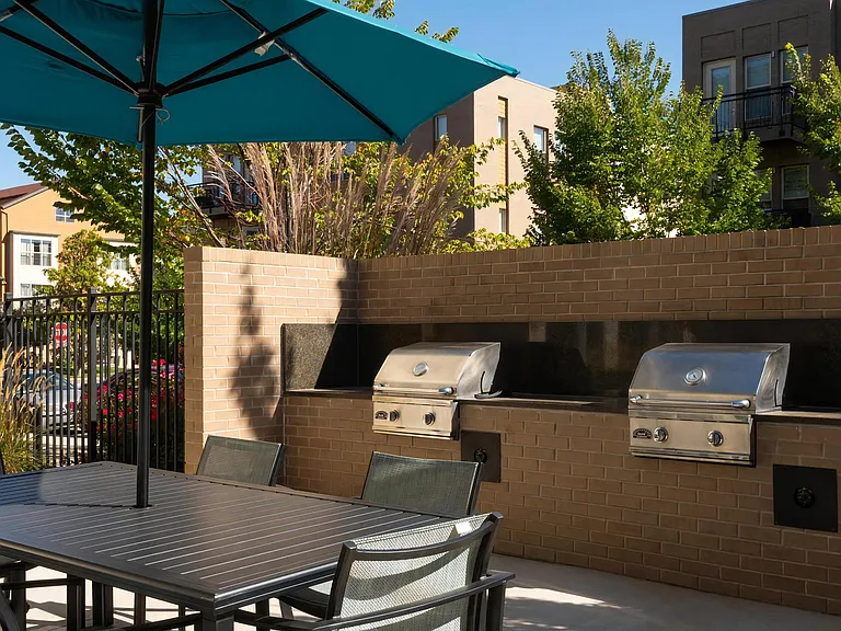 Private Courtyard with Grilling Area and Poolside Lounging