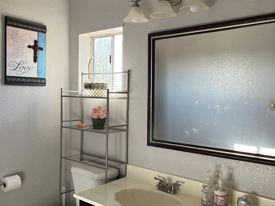Double sink with stand up shower.
