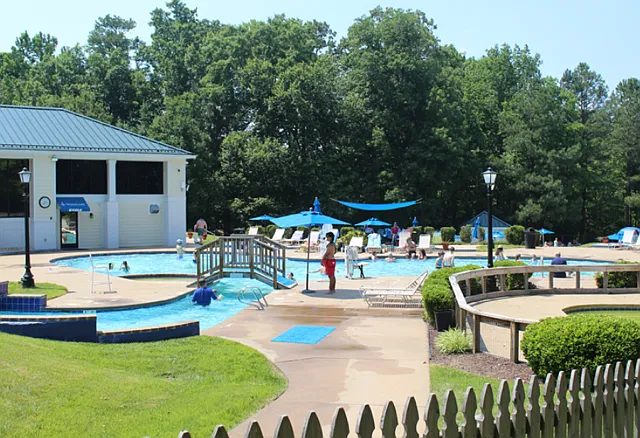 one of two community pools
