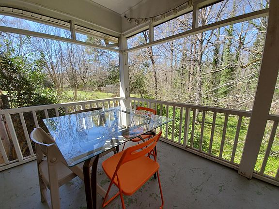 View of the backyard from the screen porch
