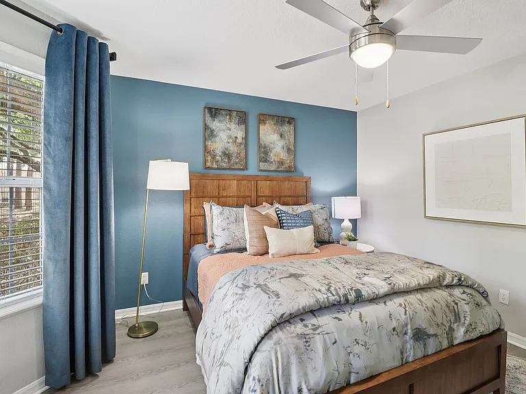 Bright bedroom with generous space and natural light