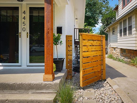 Storage for bicycles, trash cans, lawn mower, etc.