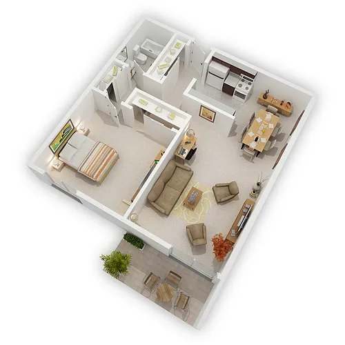 Floor plan 1 Bedroom Large
