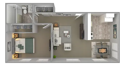 Floor plan 1 Bedroom Large