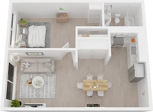 Floor plan 1BR/1BA-E