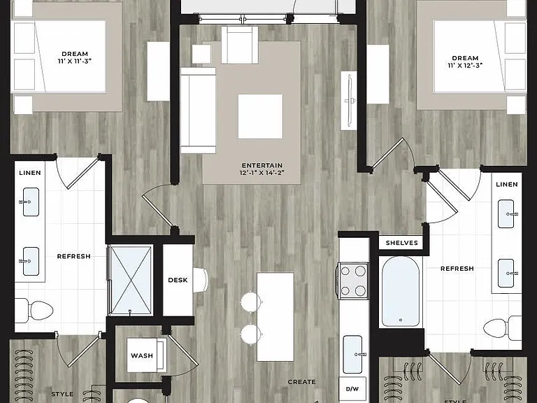 B1 floor plan Queens Wedgewood Houston